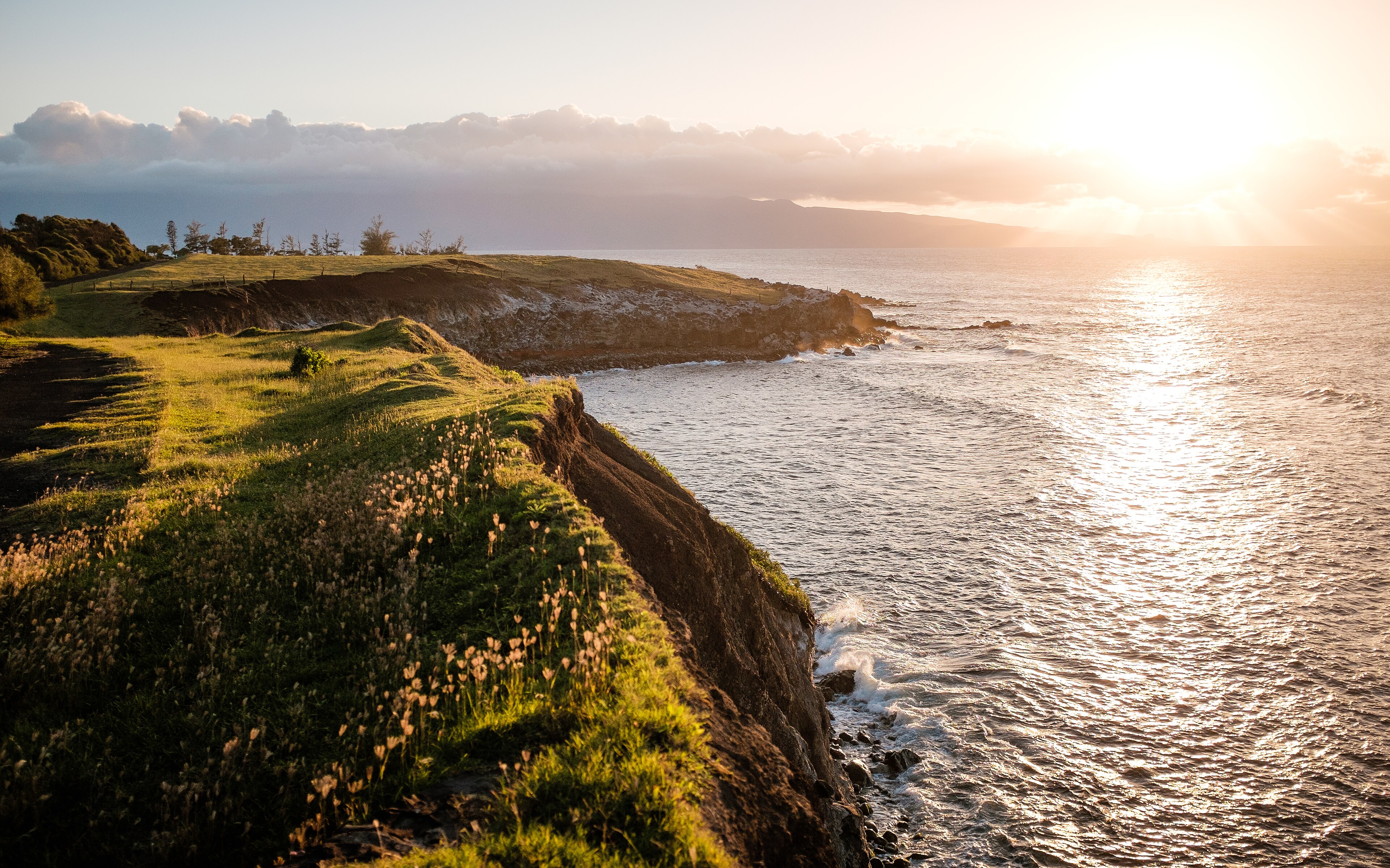 Maui coastline at golden hour